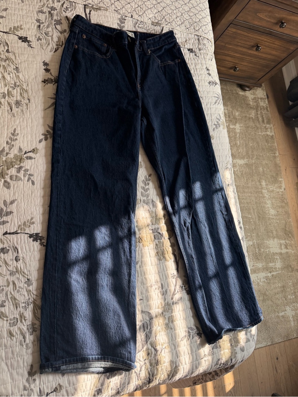 Abercrombie & Fitch Dark Blue Wide-Leg Jeans curve love